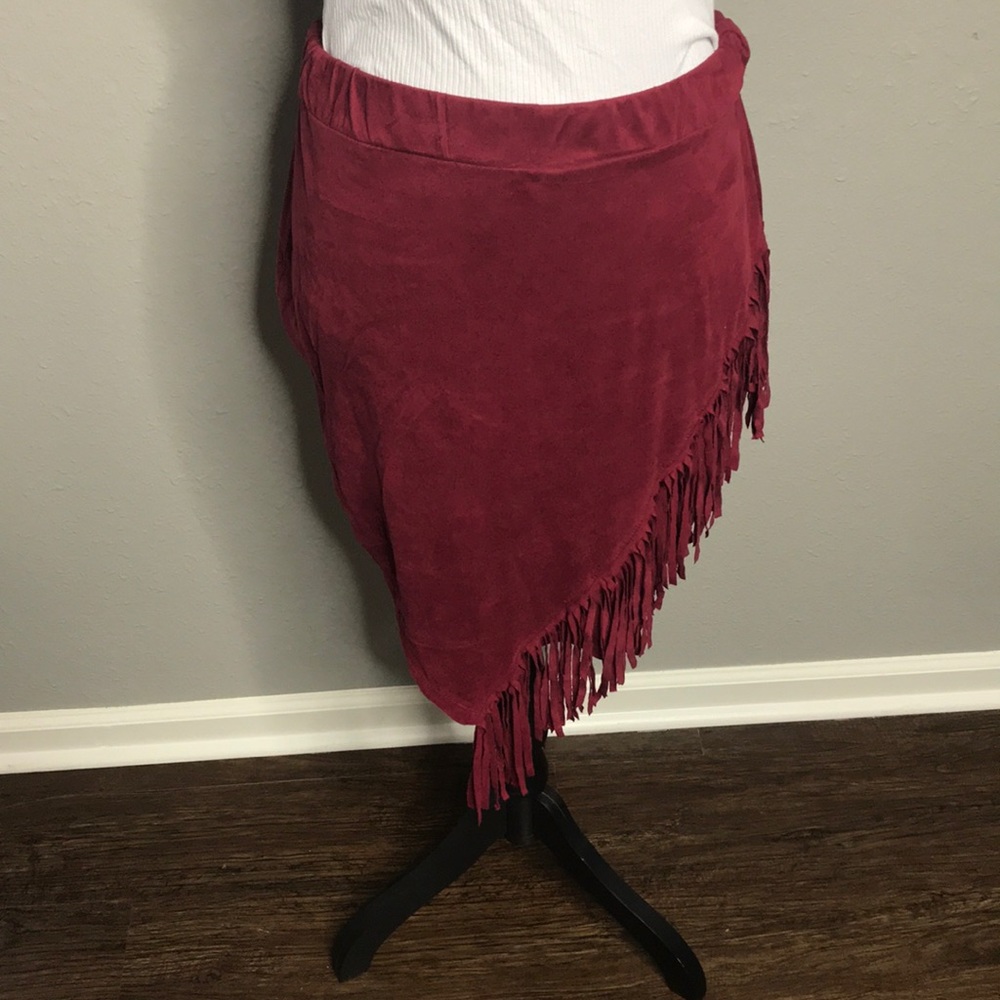 Fringe Asymmetric Skirt